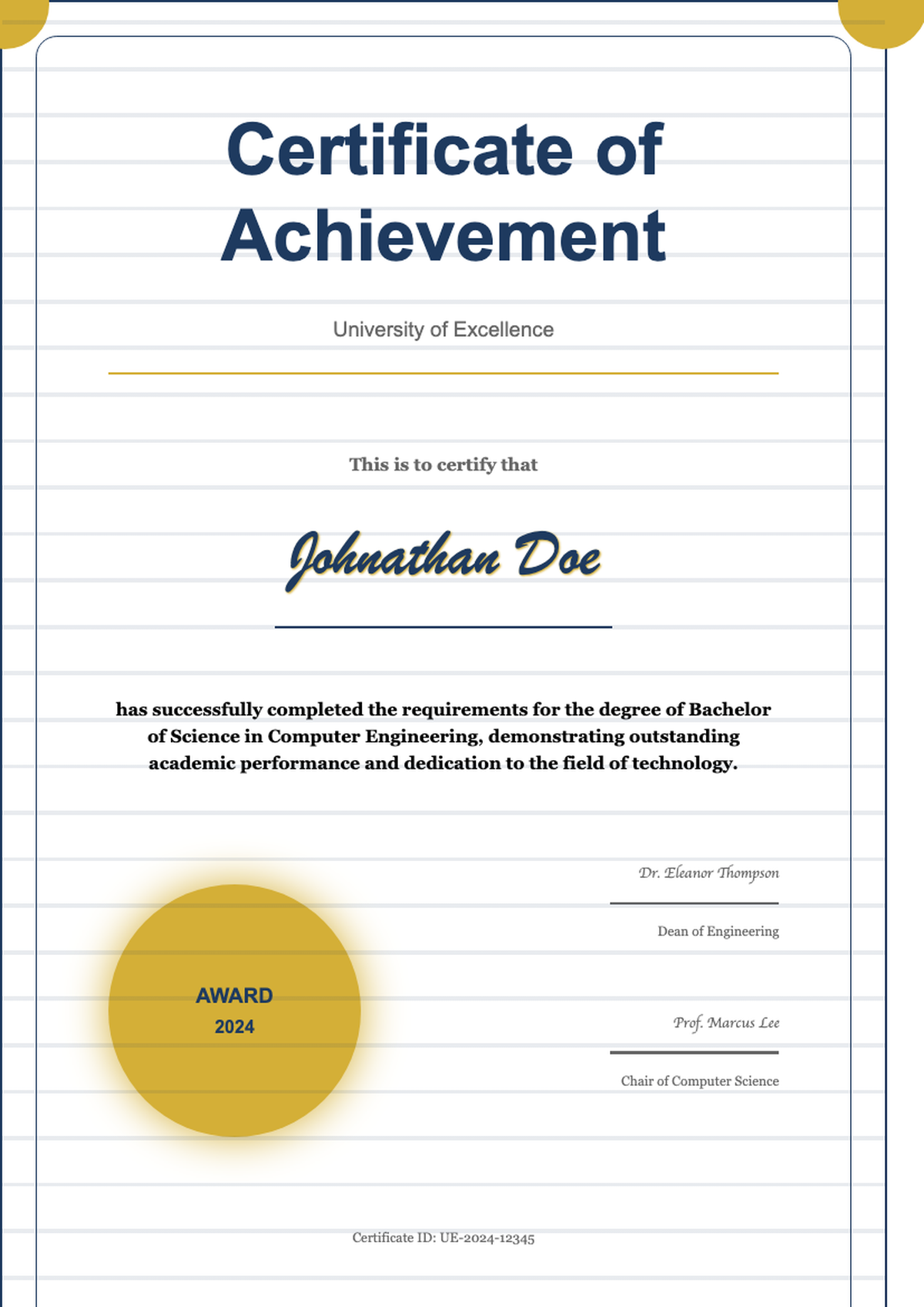 Academic certificate from Indiana State University Journalism Faculty with ornate border and gold_variant_1